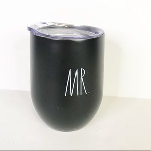 RAE DUNN MR Black Stemless Wine Insulated Travel Coffee Mug